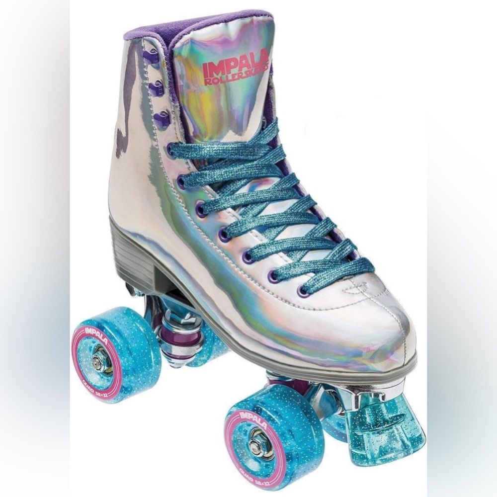 Impala Holographic Roller Skates with Blue Laces